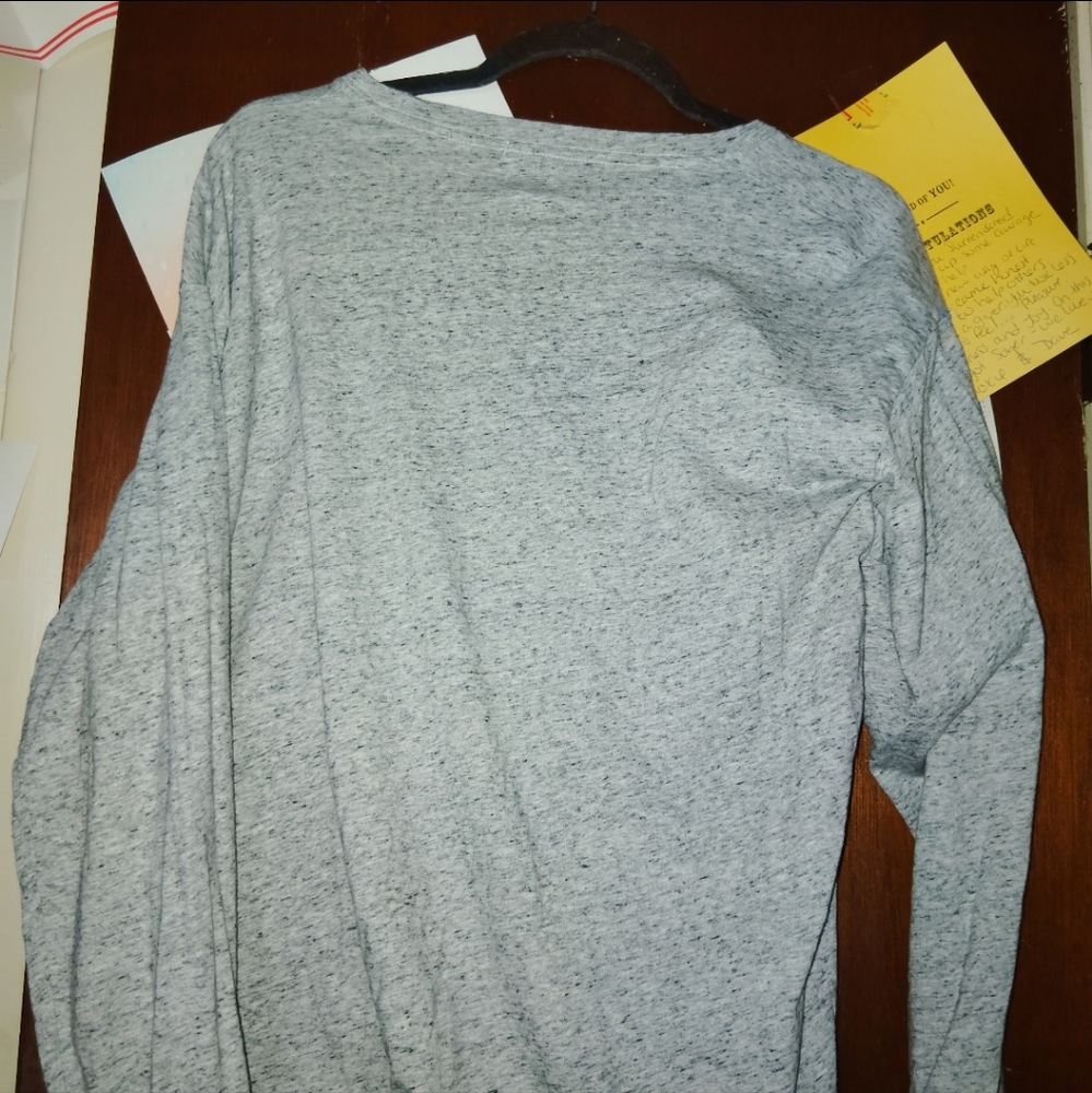 Victoria Secret PINK Grey Logo Long Sleeve Campus Tee - Medium - Picture 5 of 6